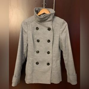 H&M light grey pea coat